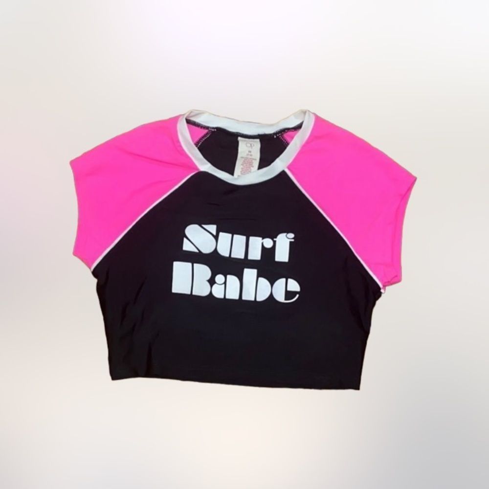 “SURF BABE” Swim crop shirt MED